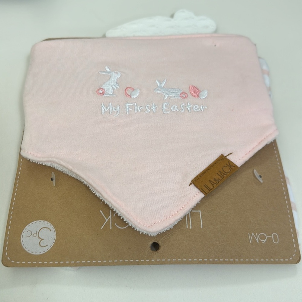 Lila & Jack - My First Easter Sunny Hat, Bib and Teether Set - NWT! - Picture 3 of 6